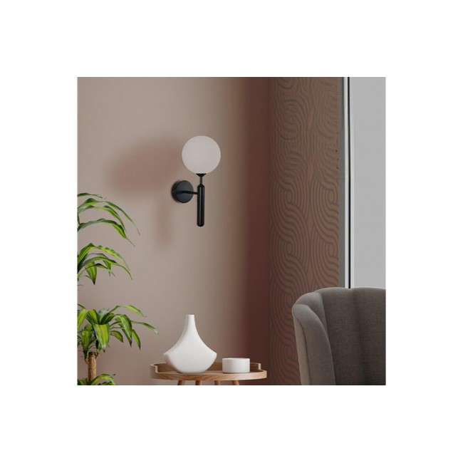 Φωτιστικό τοίχου-απλίκα "GENKA" από μέταλλο σε χρώμα μαύρο/λευκό 15x23x34