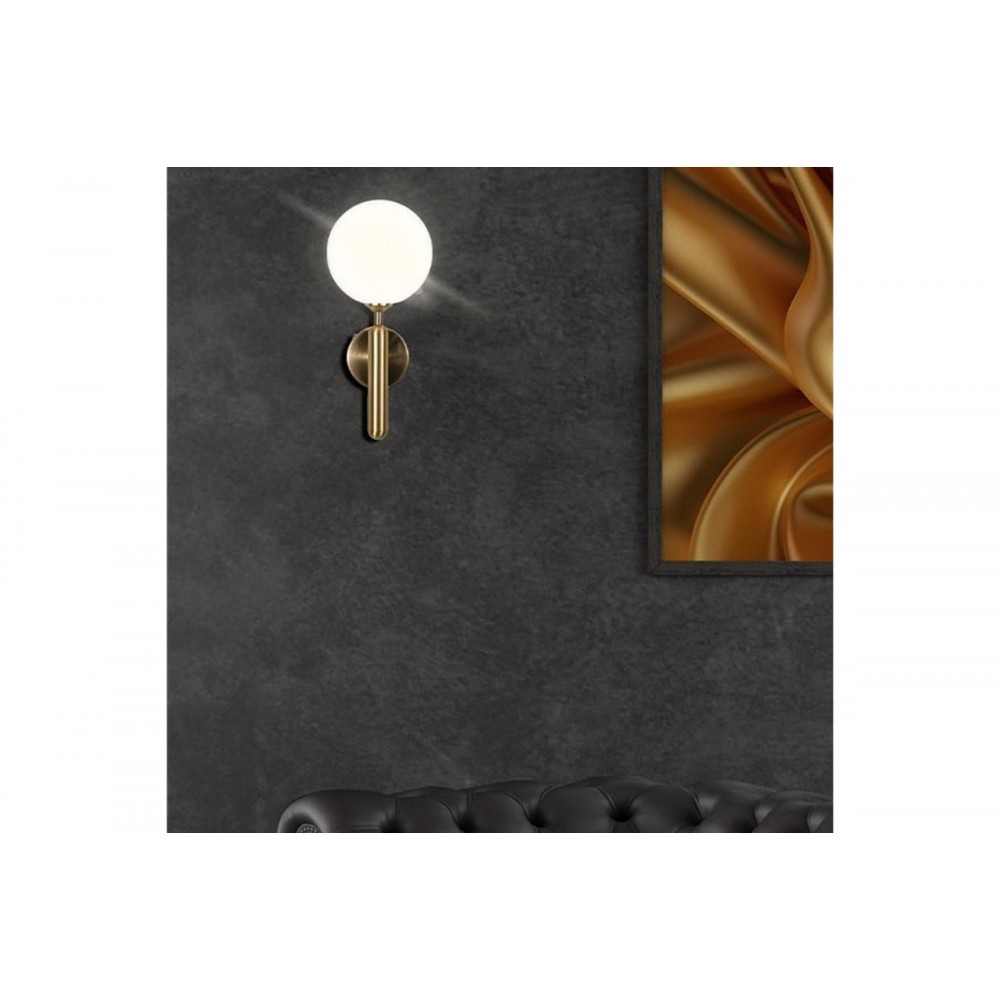 Φωτιστικό τοίχου-απλίκα "GENKA" από μέταλλο σε χρώμα χρυσό/λευκό 15x23x34