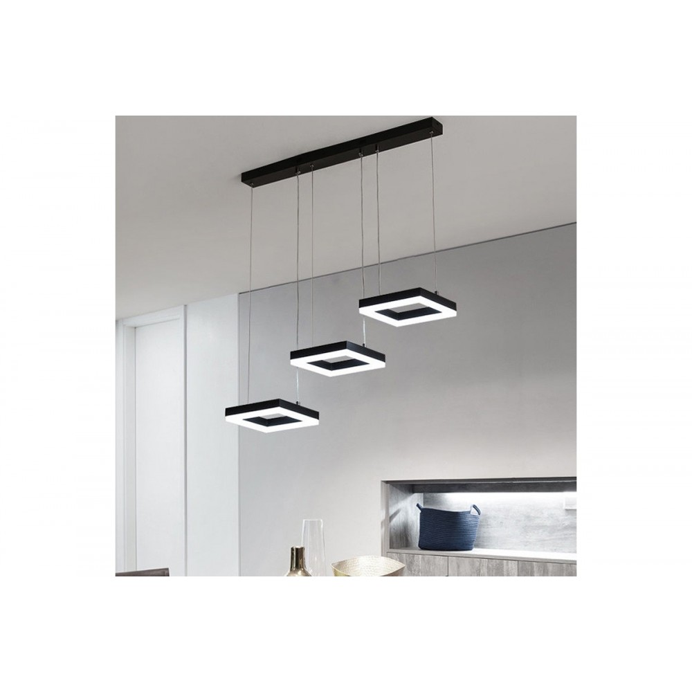 Φωτιστικό τρίφωτο "BENOR" led από μέταλλο σε χρώμα μαύρο 70x20x15