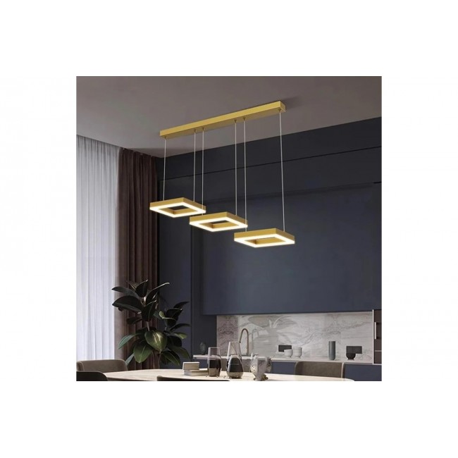 Φωτιστικό τρίφωτο "BENOR" led από μέταλλο σε χρώμα χρυσό 70x20x15