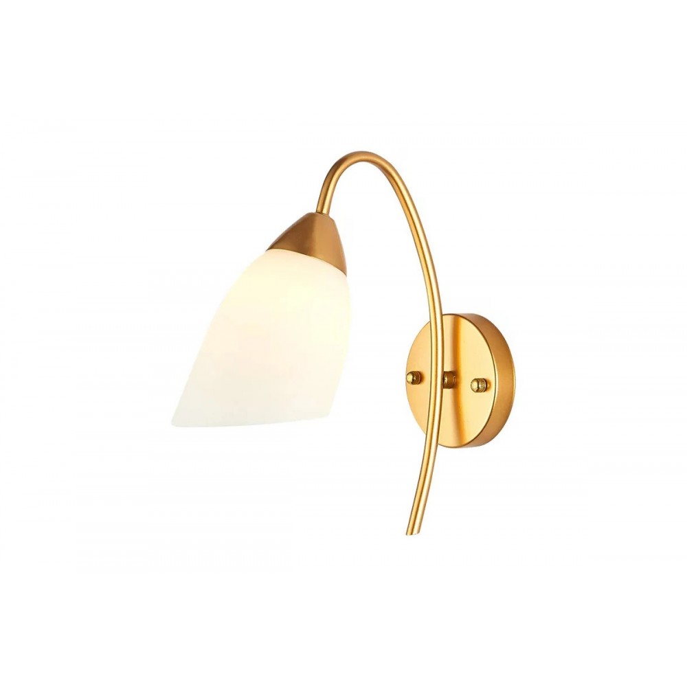 Φωτιστικό τοίχου-απλίκα "BERAK" από μέταλλο σε χρώμα χρυσό/λευκό 10x10x17