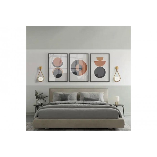 Φωτιστικό τοίχου-απλίκα "TEARY" από μέταλλο σε χρώμα χρυσό/λευκό 16x12x37