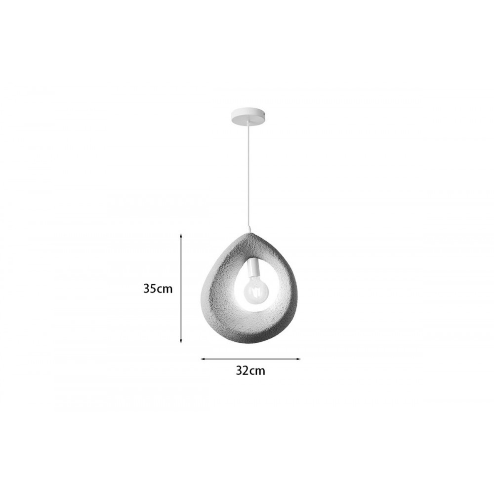 Φωτιστικό οροφής "FERCLYN" από ps σε χρώμα ανοιχτό γκρι 32x24x35