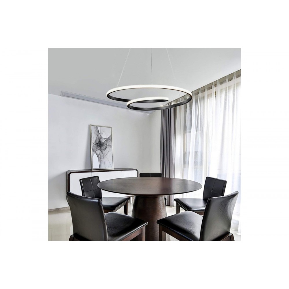 Φωτιστικό οροφής "REXON" led από μέταλλο σε χρώμα μαύρο Φ49x12