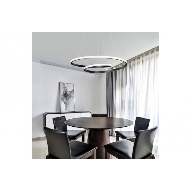 Φωτιστικό οροφής "REXON" led από μέταλλο σε χρώμα μαύρο Φ49x12