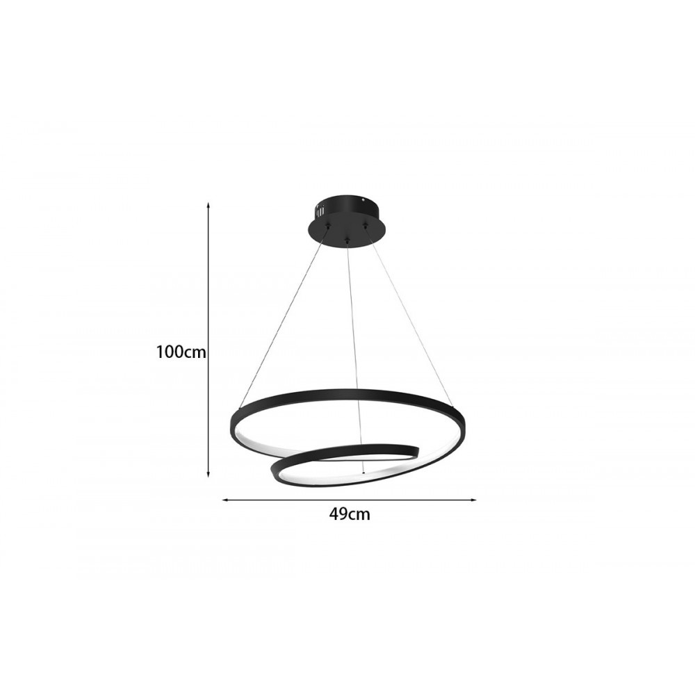 Φωτιστικό οροφής "REXON" led από μέταλλο σε χρώμα μαύρο Φ49x12
