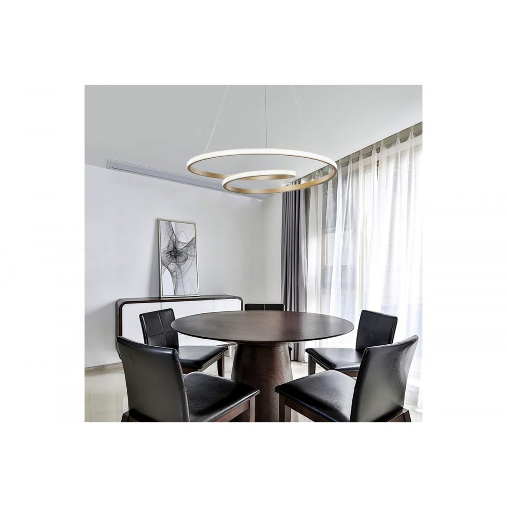 Φωτιστικό οροφής "REXON" led από μέταλλο σε χρώμα χρυσό Φ49x12