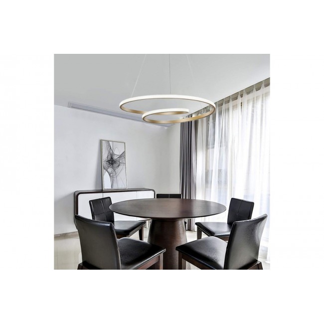 Φωτιστικό οροφής "REXON" led από μέταλλο σε χρώμα χρυσό Φ49x12