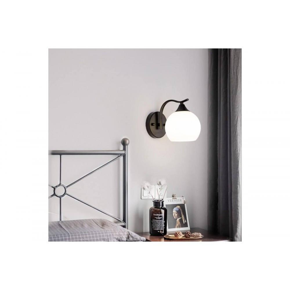 Απλίκα "BELINEST" από μέταλλο/γυαλί σε χρώμα μαύρο/λευκό 20x14x17