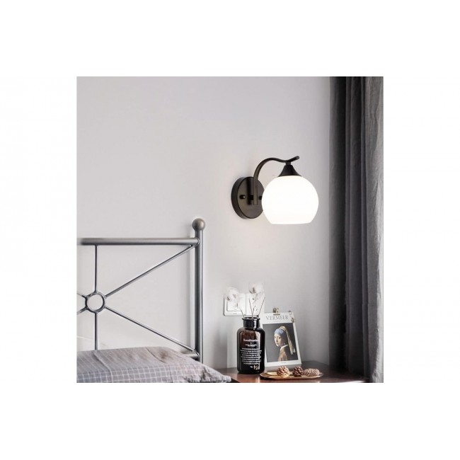 Απλίκα "BELINEST" από μέταλλο/γυαλί σε χρώμα μαύρο/λευκό 20x14x17