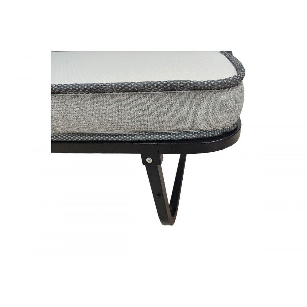 Ράντζο-κρεβάτι με στρώμα "KAMU" από μέταλλο σε χρώμα μαύρο 75x190