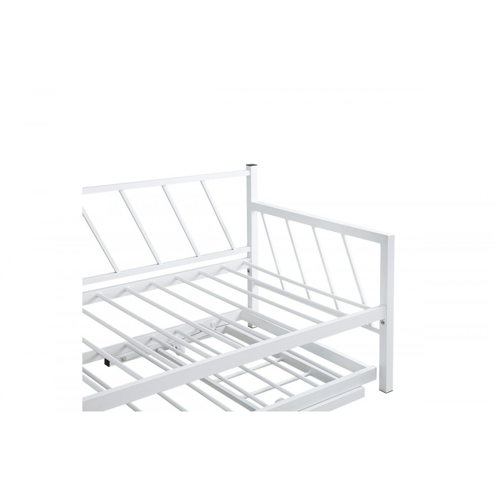 Κρεβάτι-καναπές "REMMIE" από μέταλλο σε χρώμα λευκό 90x190