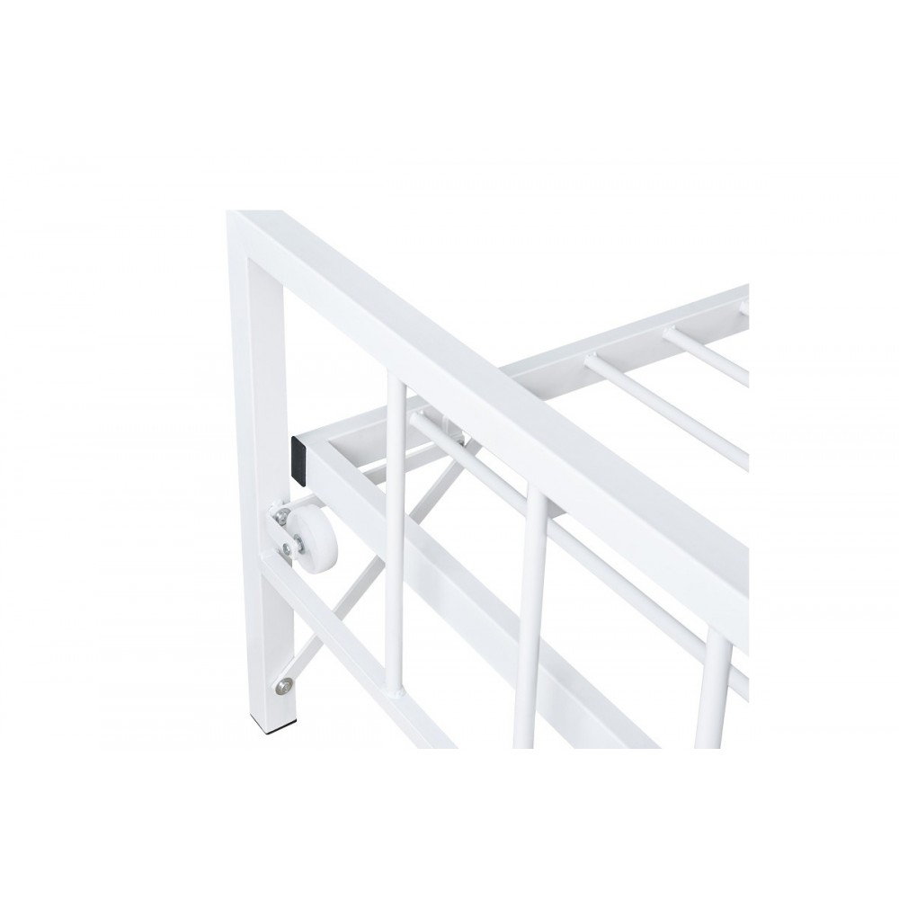 Κρεβάτι-καναπές "REMMIE" από μέταλλο σε χρώμα λευκό 90x190