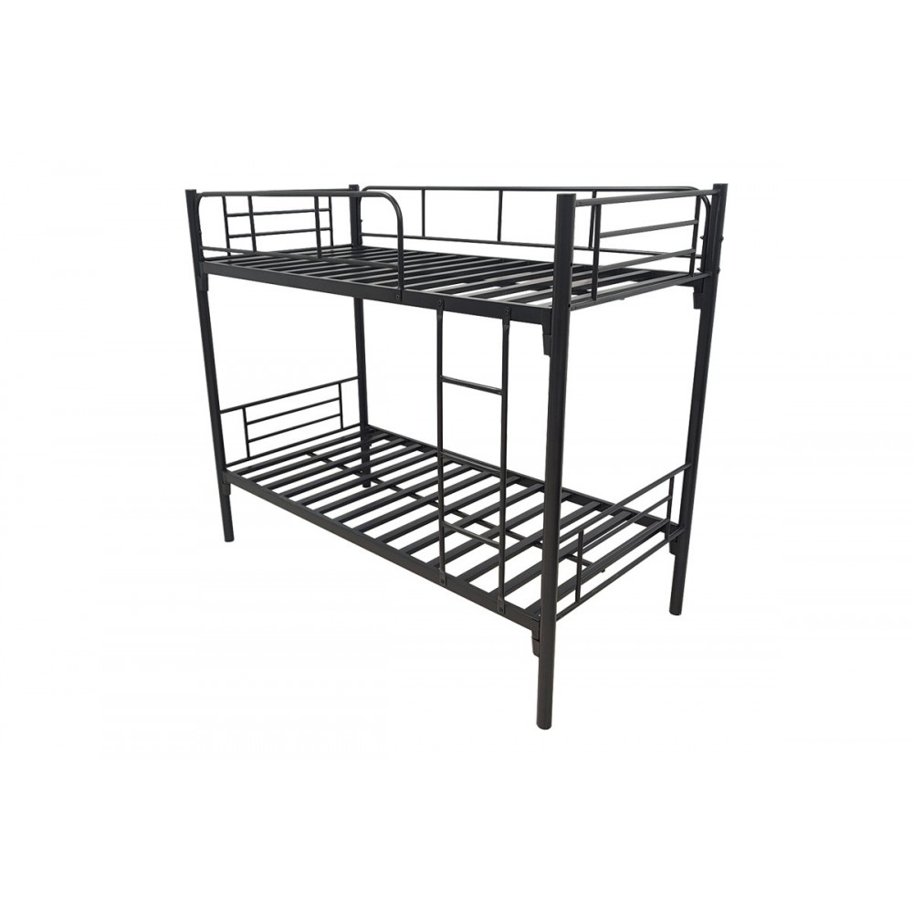 Κρεβάτι-κουκέτα "BELIT" από μέταλλο σε χρώμα μαύρο 90x190