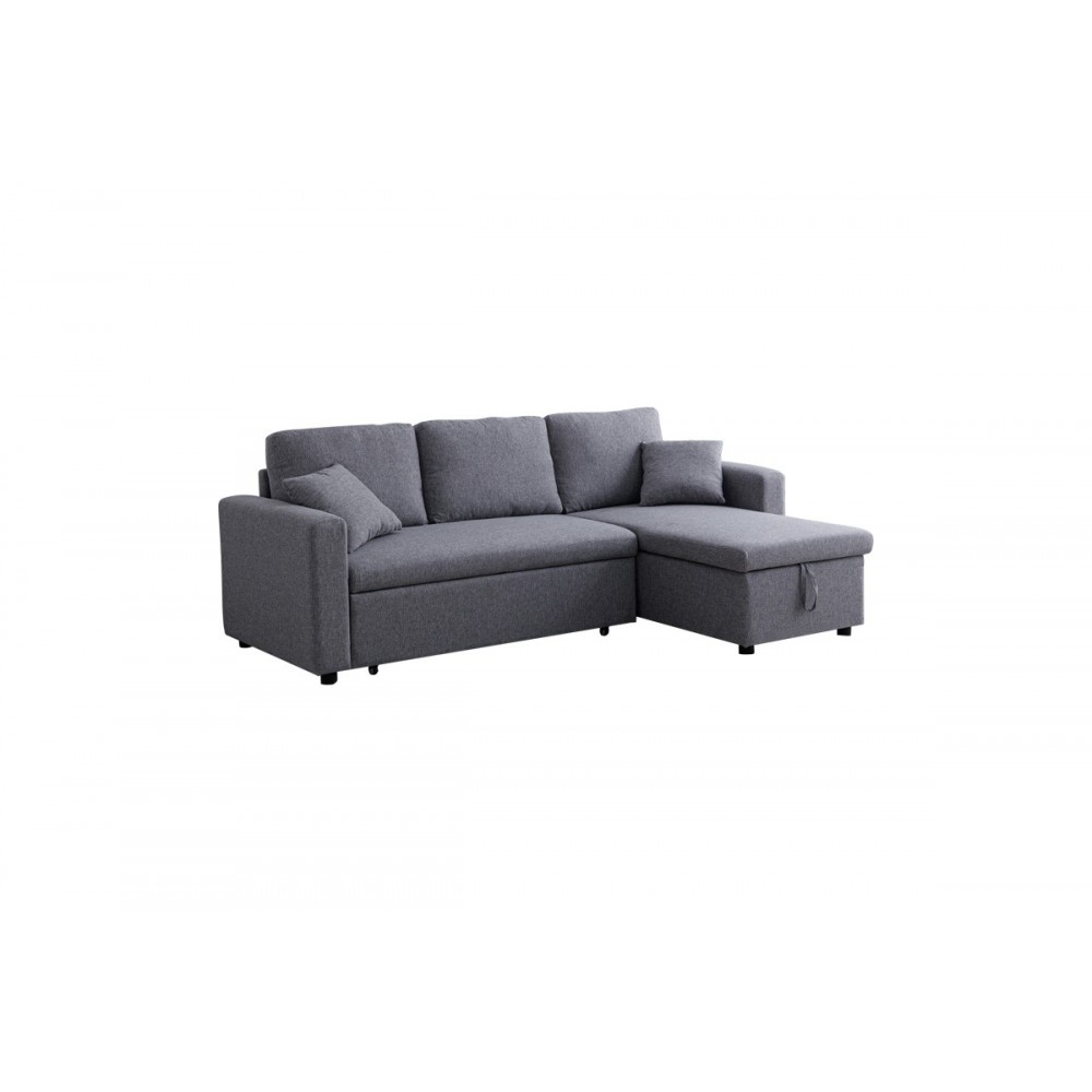 Γωνιακός καναπές "KAMORE" αναστρέψιμος από ύφασμα σε χρώμα γκρι 223x146x85