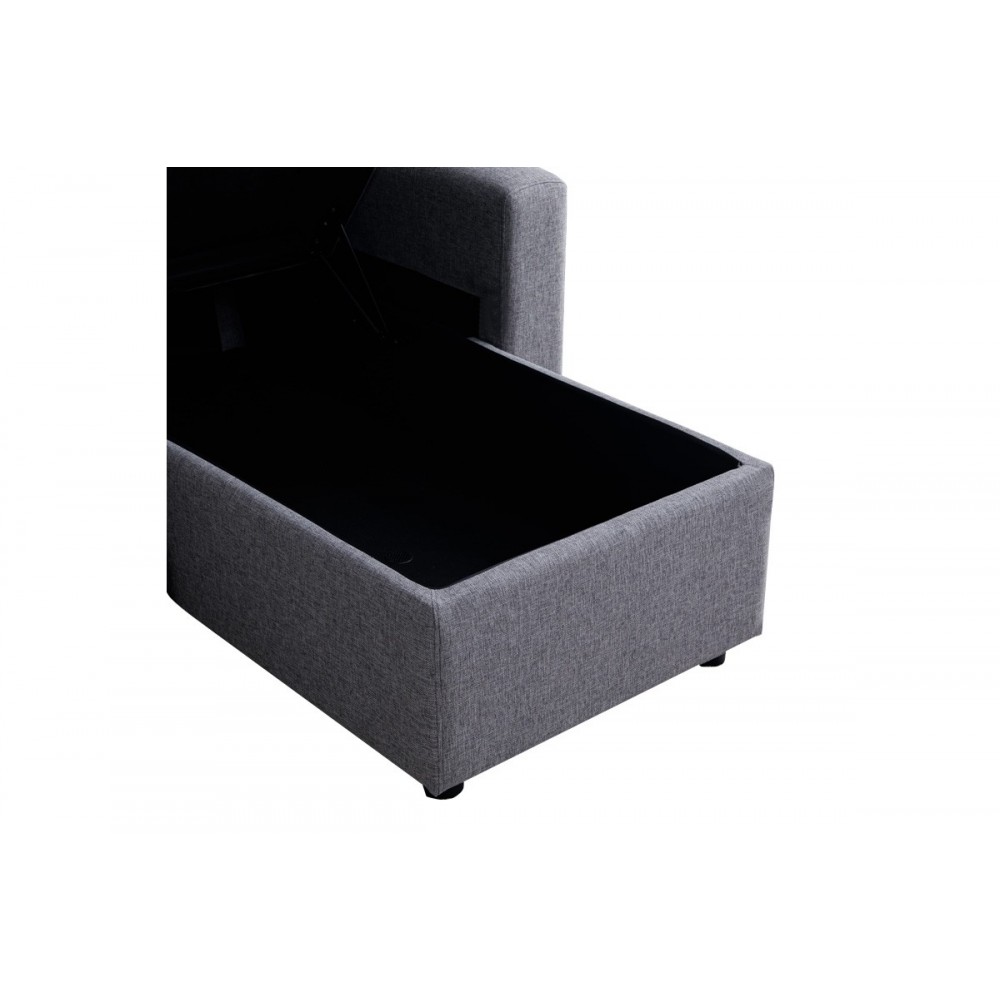 Γωνιακός καναπές "KAMORE" αναστρέψιμος από ύφασμα σε χρώμα γκρι 223x146x85