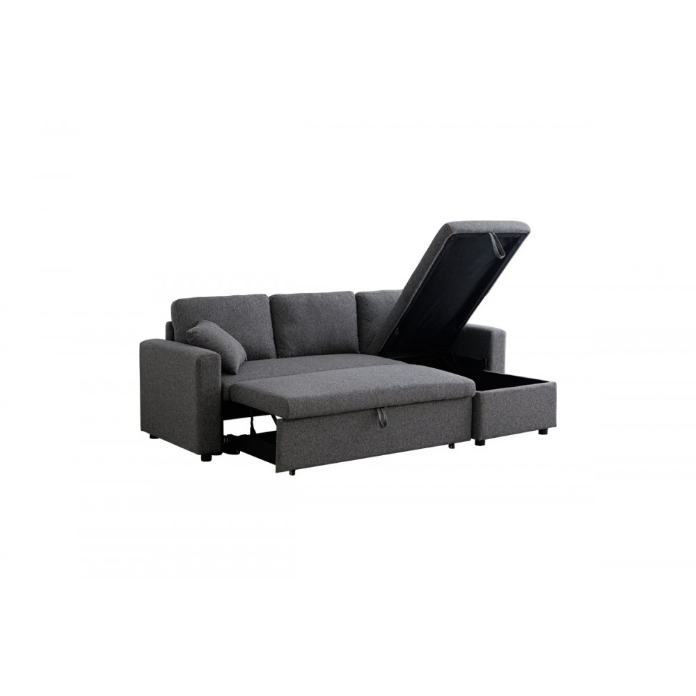 Γωνιακός καναπές "KAMORE" αναστρέψιμος από ύφασμα σε χρώμα ανθρακί 223x146x85