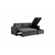 Γωνιακός καναπές "KAMORE" αναστρέψιμος από ύφασμα σε χρώμα ανθρακί 223x146x85