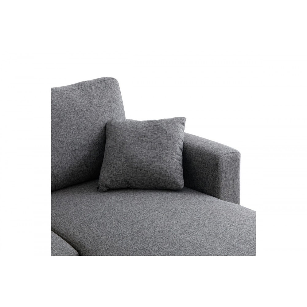 Γωνιακός καναπές "KAMORE" αναστρέψιμος από ύφασμα σε χρώμα ανθρακί 223x146x85