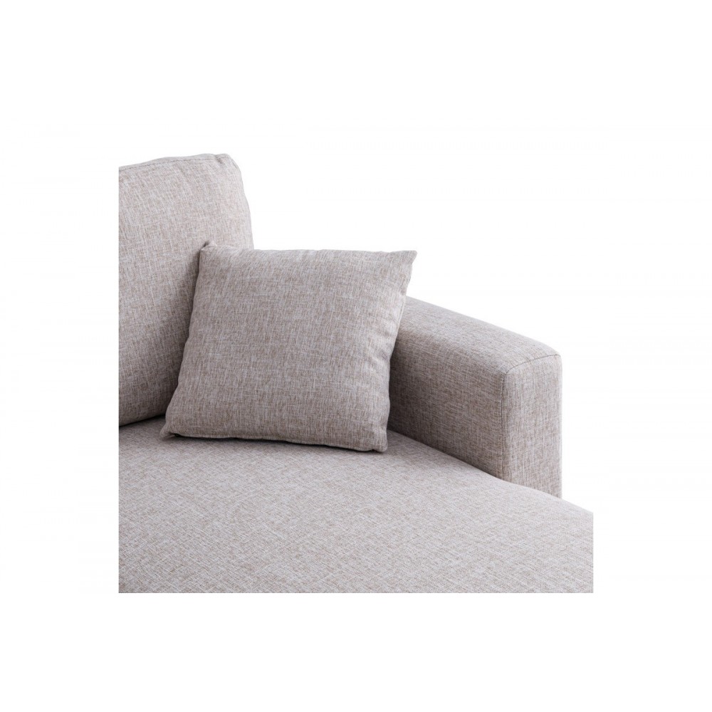 Γωνιακός καναπές "KAMORE" αναστρέψιμος από ύφασμα σε χρώμα μπεζ 223x146x85