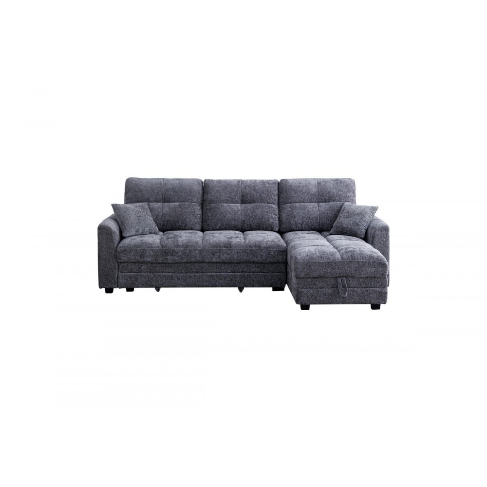 Γωνιακός καναπές-κρεβάτι "COMFIE" αναστρέψιμος από ύφασμα σε χρώμα ανθρακί 267x159x97