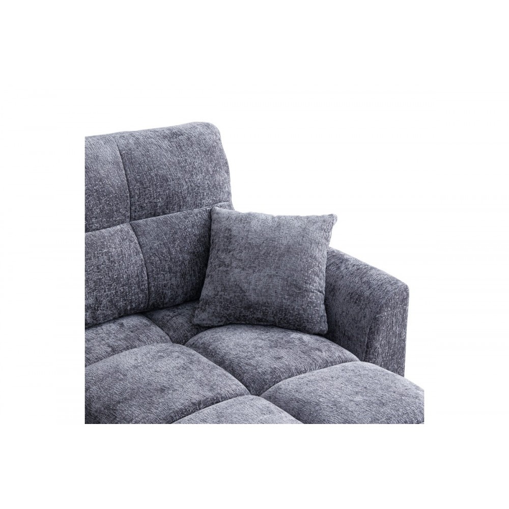 Γωνιακός καναπές-κρεβάτι "COMFIE" αναστρέψιμος από ύφασμα σε χρώμα ανθρακί 267x159x97