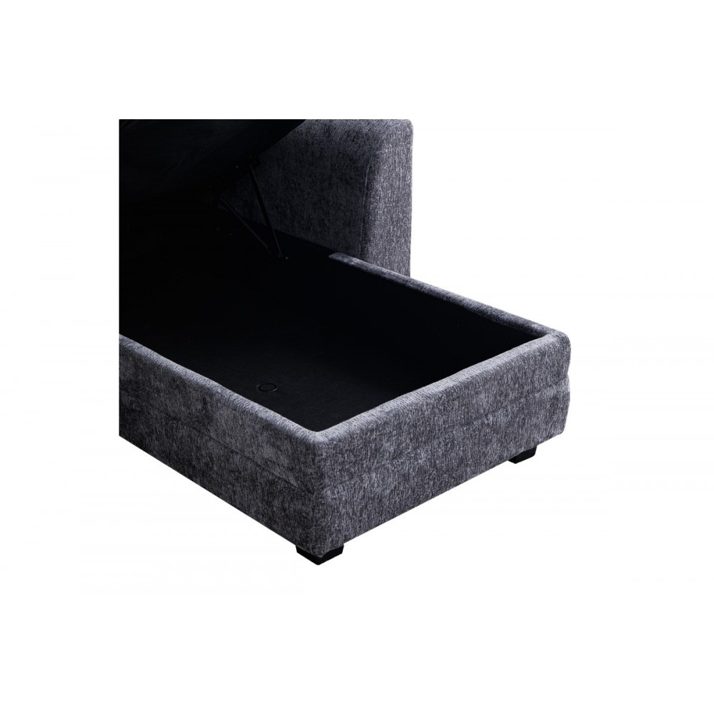 Γωνιακός καναπές-κρεβάτι "COMFIE" αναστρέψιμος από ύφασμα σε χρώμα ανθρακί 267x159x97