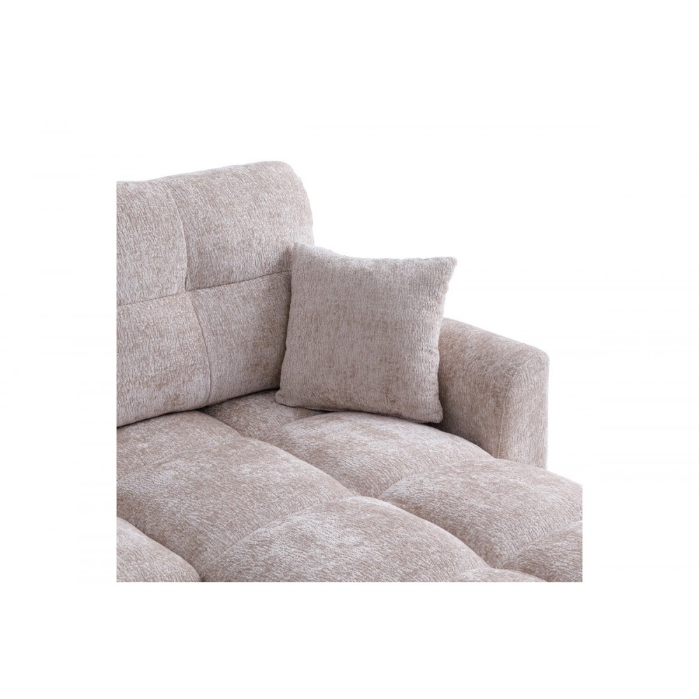 Γωνιακός καναπές-κρεβάτι "COMFIE" αναστρέψιμος από ύφασμα σε χρώμα μπεζ 267x159x97