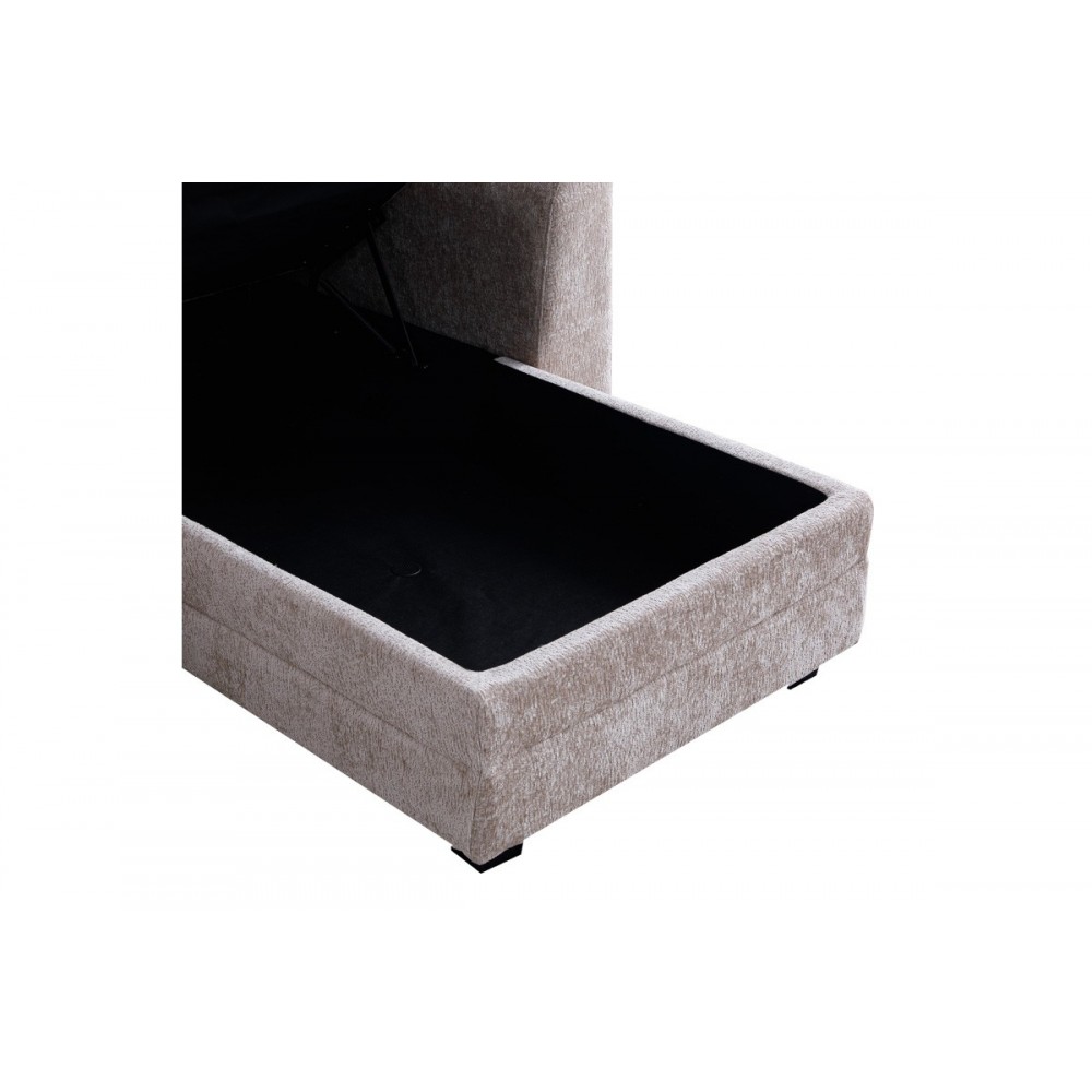 Γωνιακός καναπές-κρεβάτι "COMFIE" αναστρέψιμος από ύφασμα σε χρώμα μπεζ 267x159x97