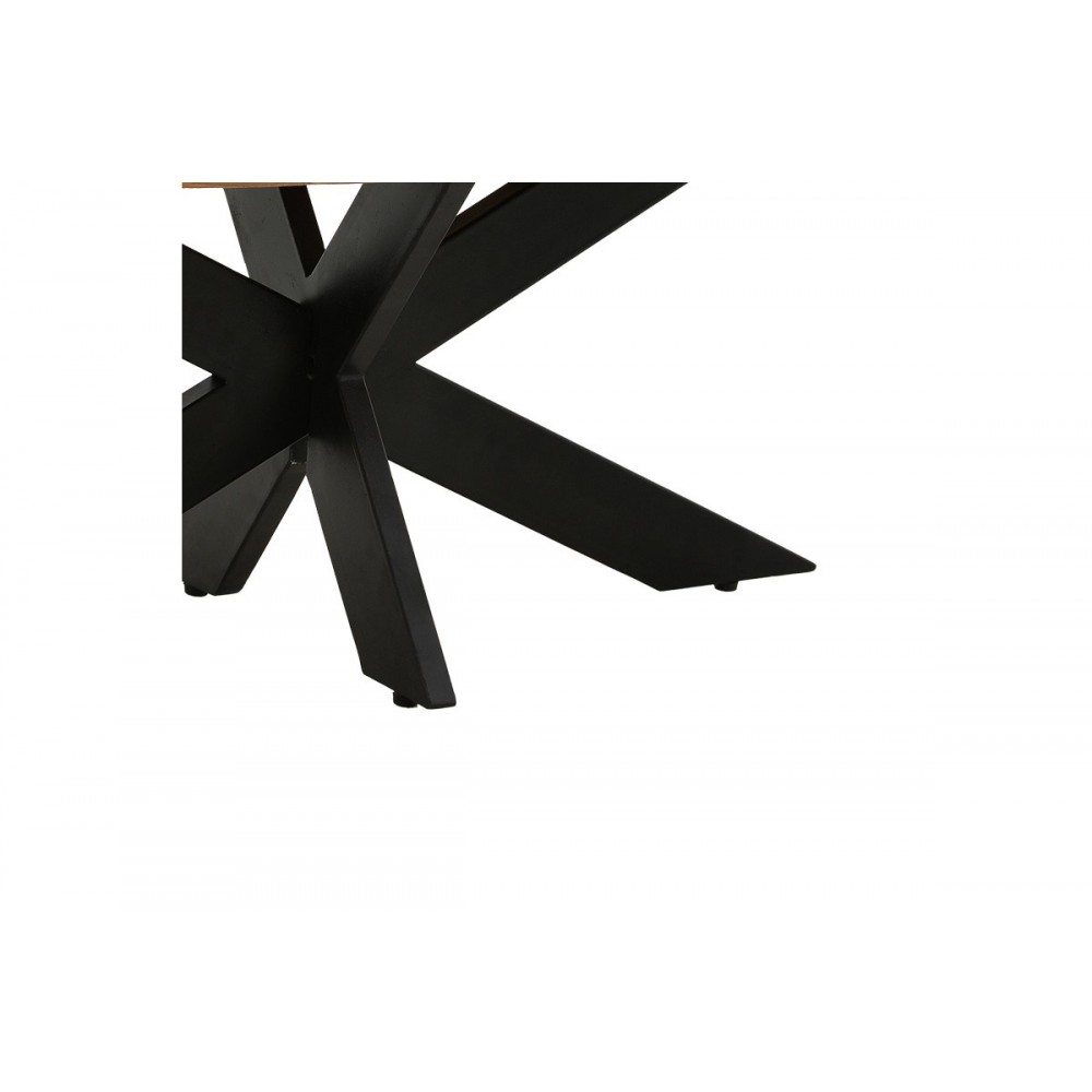 Τραπέζι "ROYALTY I" από ξύλο/μέταλλο σε χρώμα φυσικό/μαύρο Φ130x77