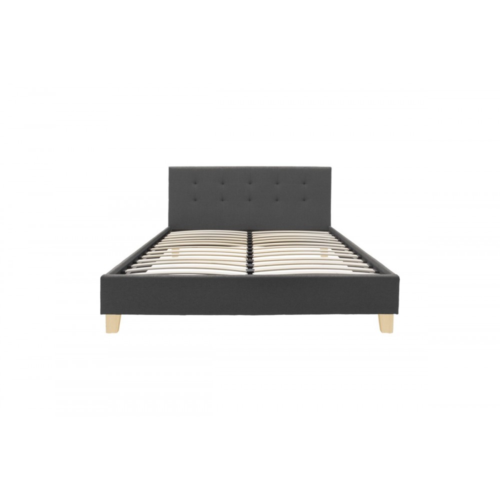 Κρεβάτι "MAGO" από ύφασμα/ξύλο σε χρώμα ανθρακί 167x214x88
