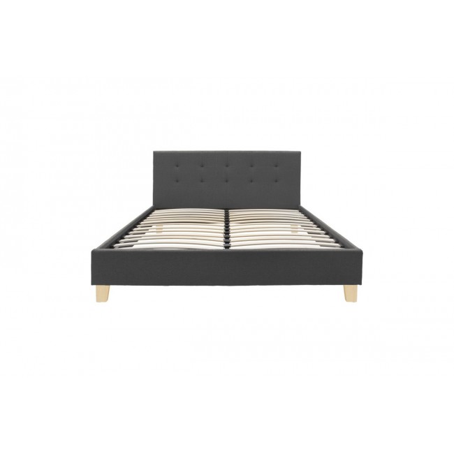 Κρεβάτι "MAGO" από ύφασμα/ξύλο σε χρώμα ανθρακί 167x214x88