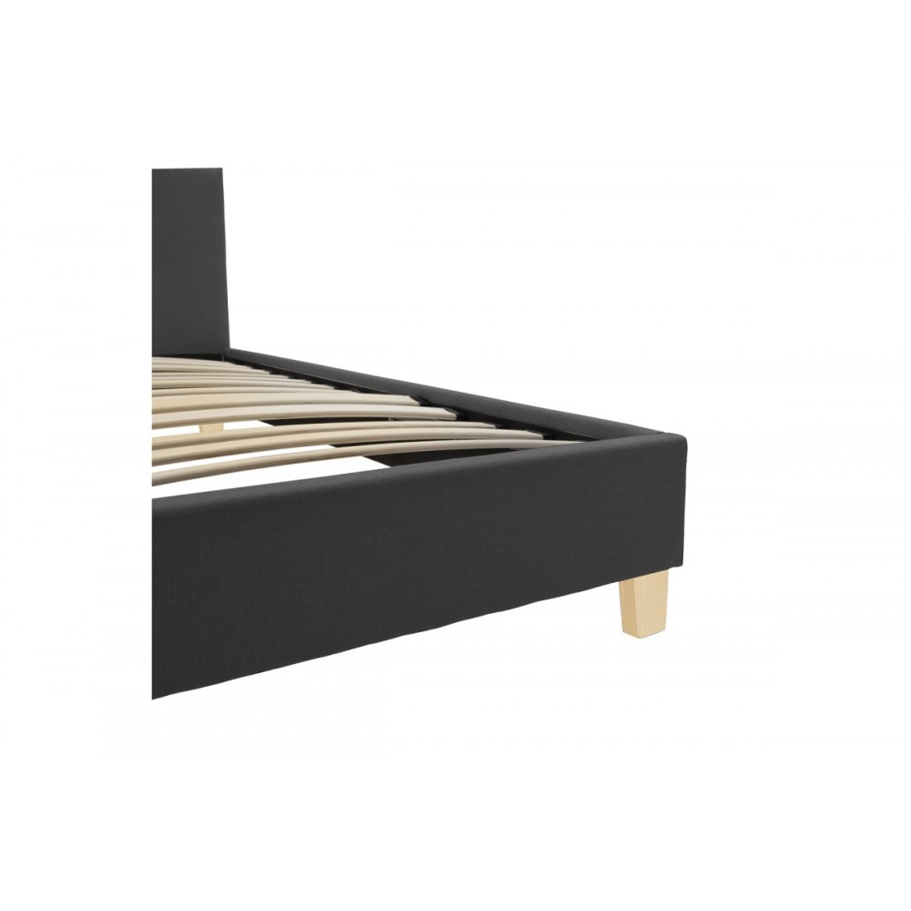 Κρεβάτι "MAGO" από ύφασμα/ξύλο σε χρώμα ανθρακί 167x214x88