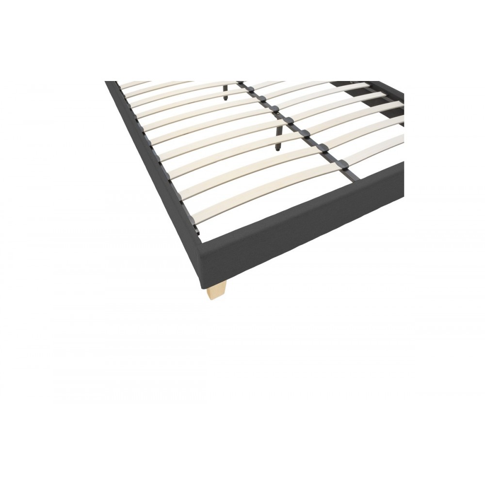 Κρεβάτι "MAGO" από ύφασμα/ξύλο σε χρώμα ανθρακί 167x214x88