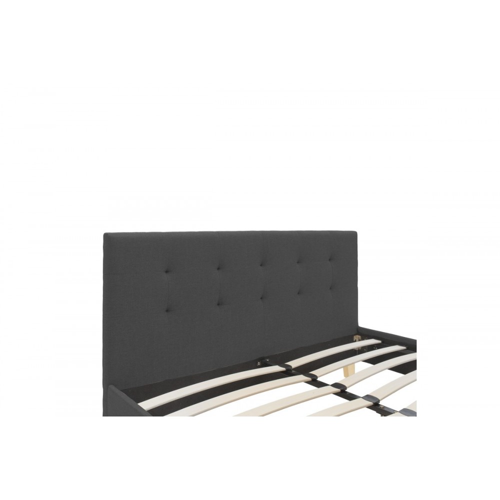 Κρεβάτι "MAGO" από ύφασμα/ξύλο σε χρώμα ανθρακί 167x214x88