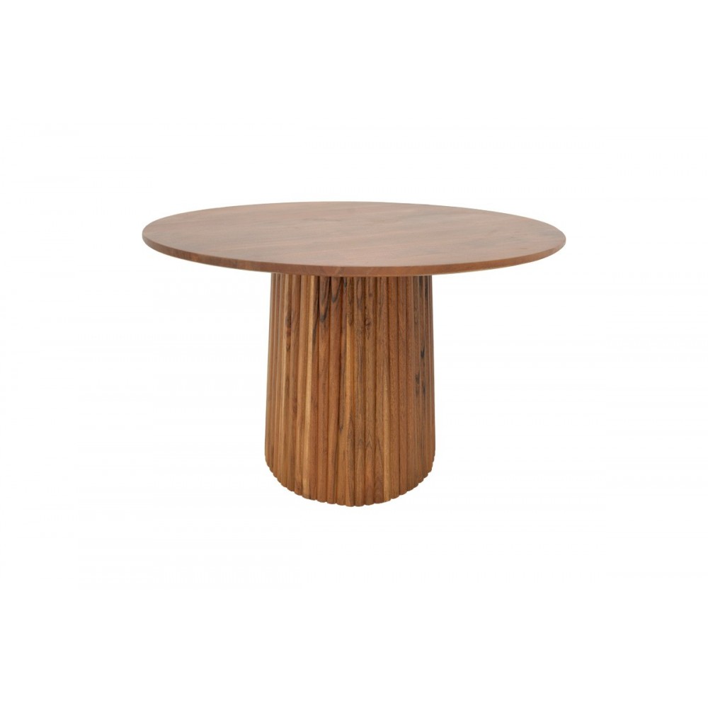 Τραπέζι "TULLY" από ξύλο σε χρώμα καρυδί Φ120x75