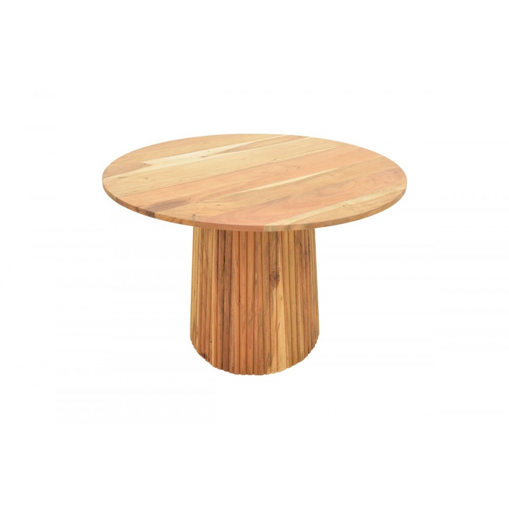 Τραπέζι "TULLY" από ξύλο σε χρώμα φυσικό Φ120x75