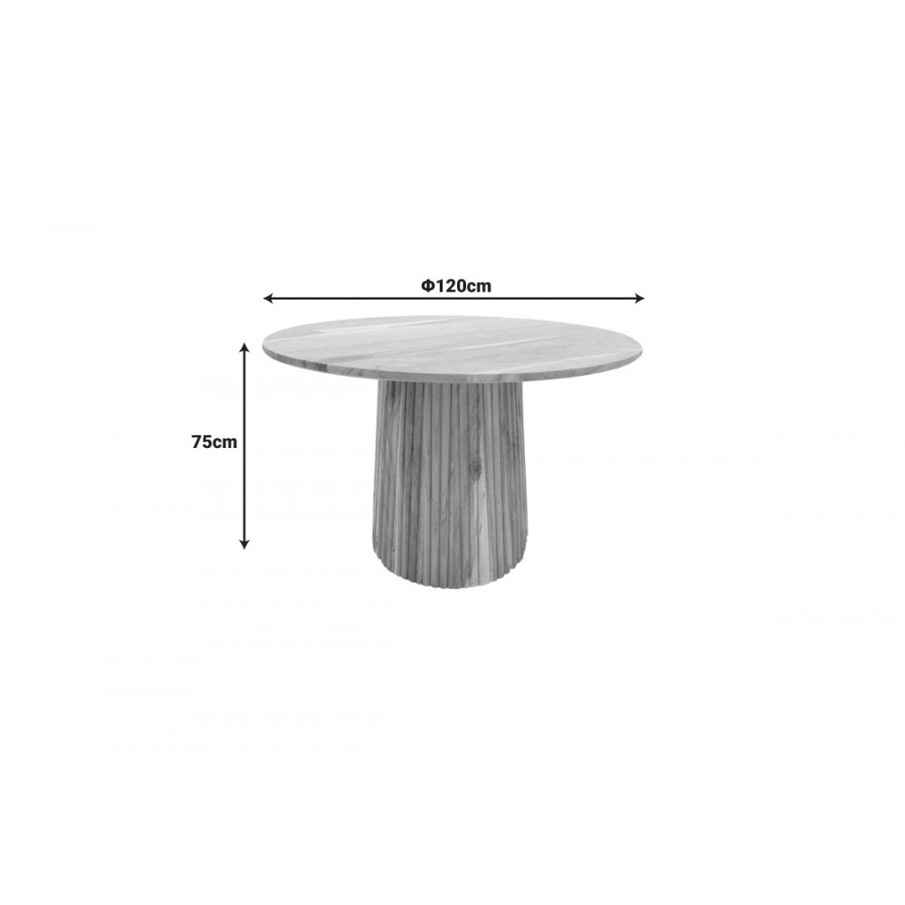 Τραπέζι "TULLY" από ξύλο σε χρώμα φυσικό Φ120x75