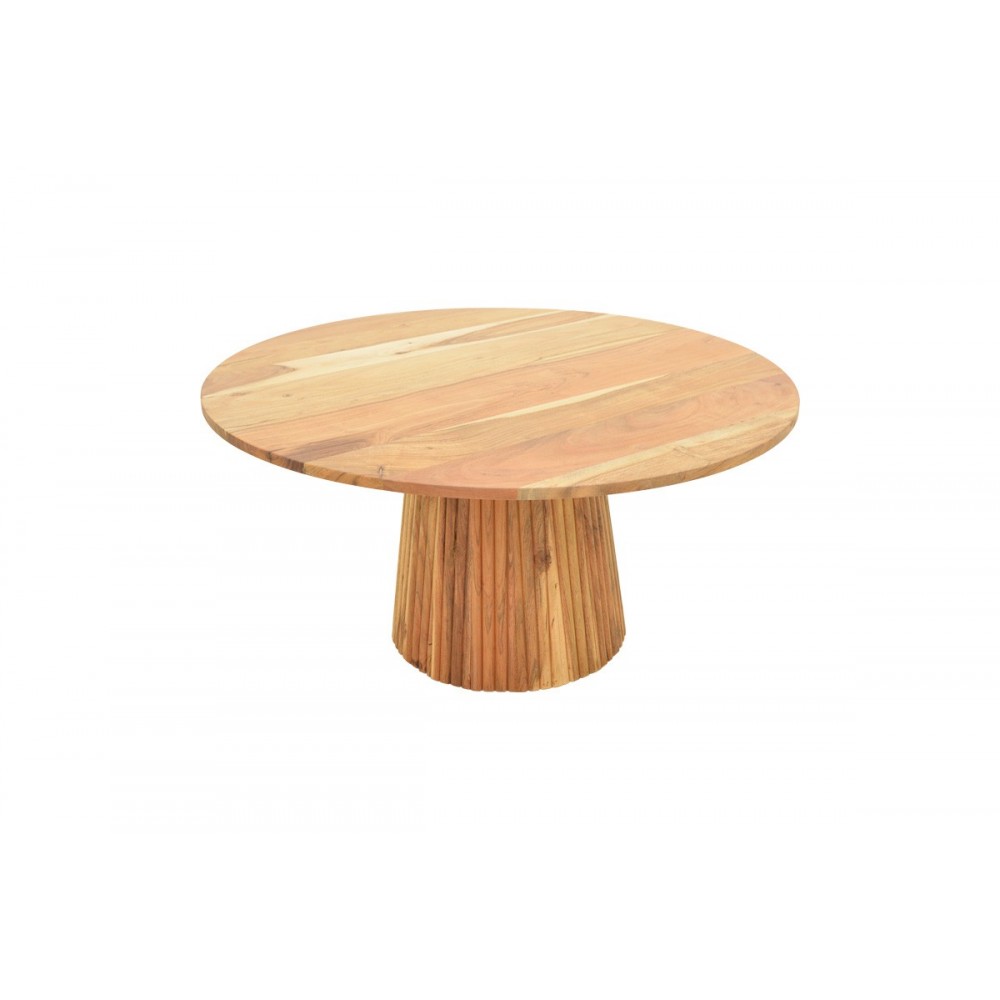 Τραπέζι σαλονιού "CANICULE II" από ξύλο σε χρώμα φυσικό Φ80x40