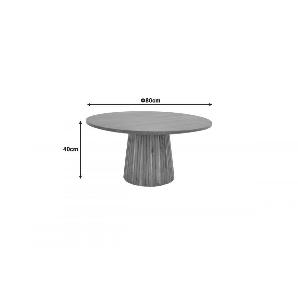 Τραπέζι σαλονιού "CANICULE II" από ξύλο σε χρώμα φυσικό Φ80x40