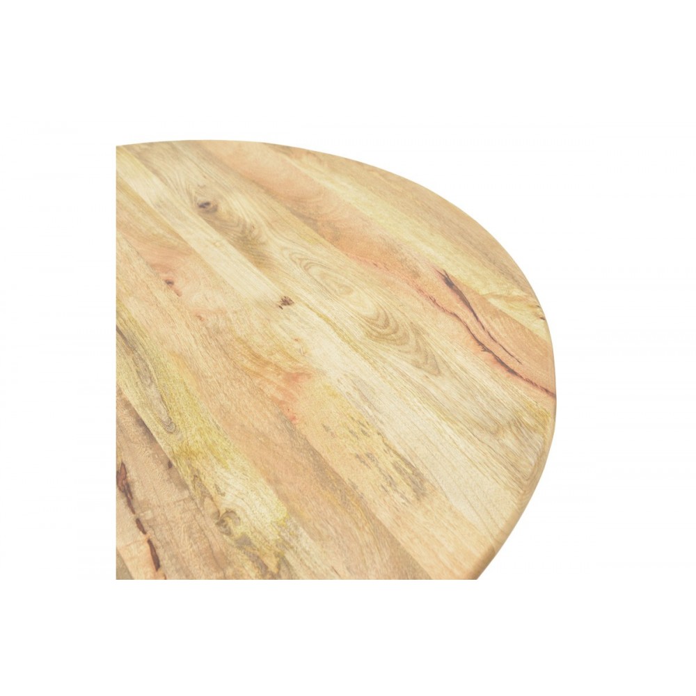 Τραπέζι "RAHMA I" από ξύλο σε χρώμα φυσικό Φ120x77