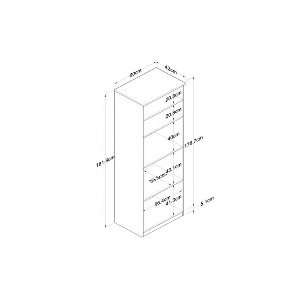 Ντουλάπα κουζίνας "ROWAN" σε χρώμα oak/ανθρακί 60x42x182