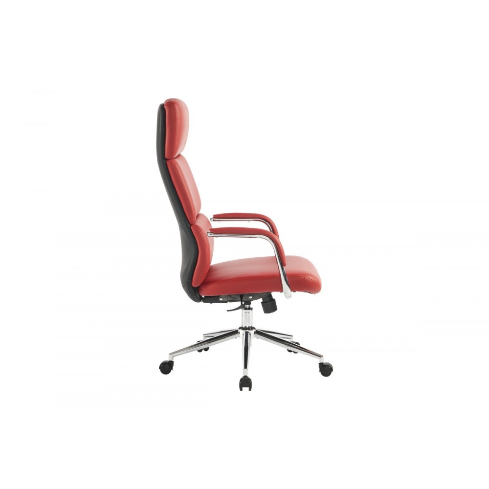 Καρέκλα γραφείου "BENDONA" από pu σε χρώμα κόκκινο 71x78x119-127