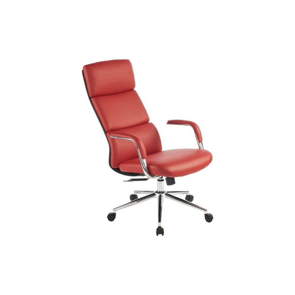 Καρέκλα γραφείου "BENDONA" από pu σε χρώμα κόκκινο 71x78x119-127