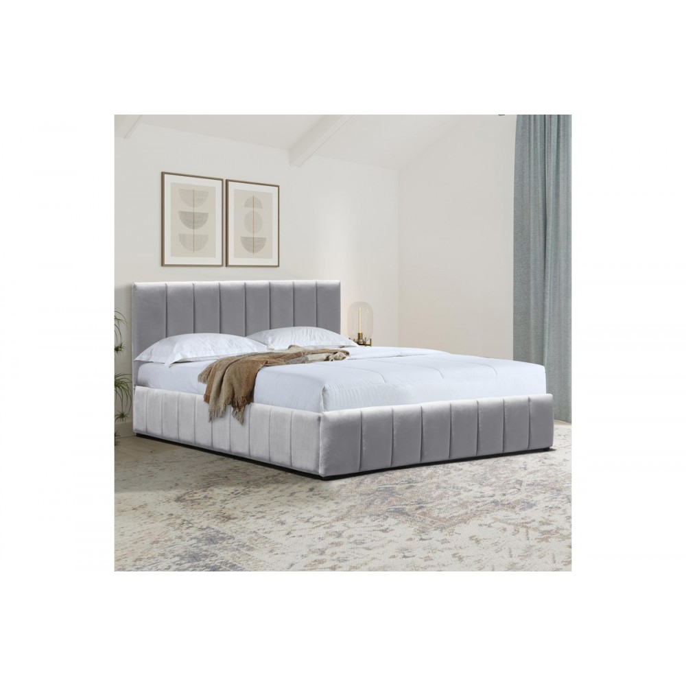 Κρεβάτι "SNUGGLE" από βελούδο σε χρώμα γκρι 168x212x100