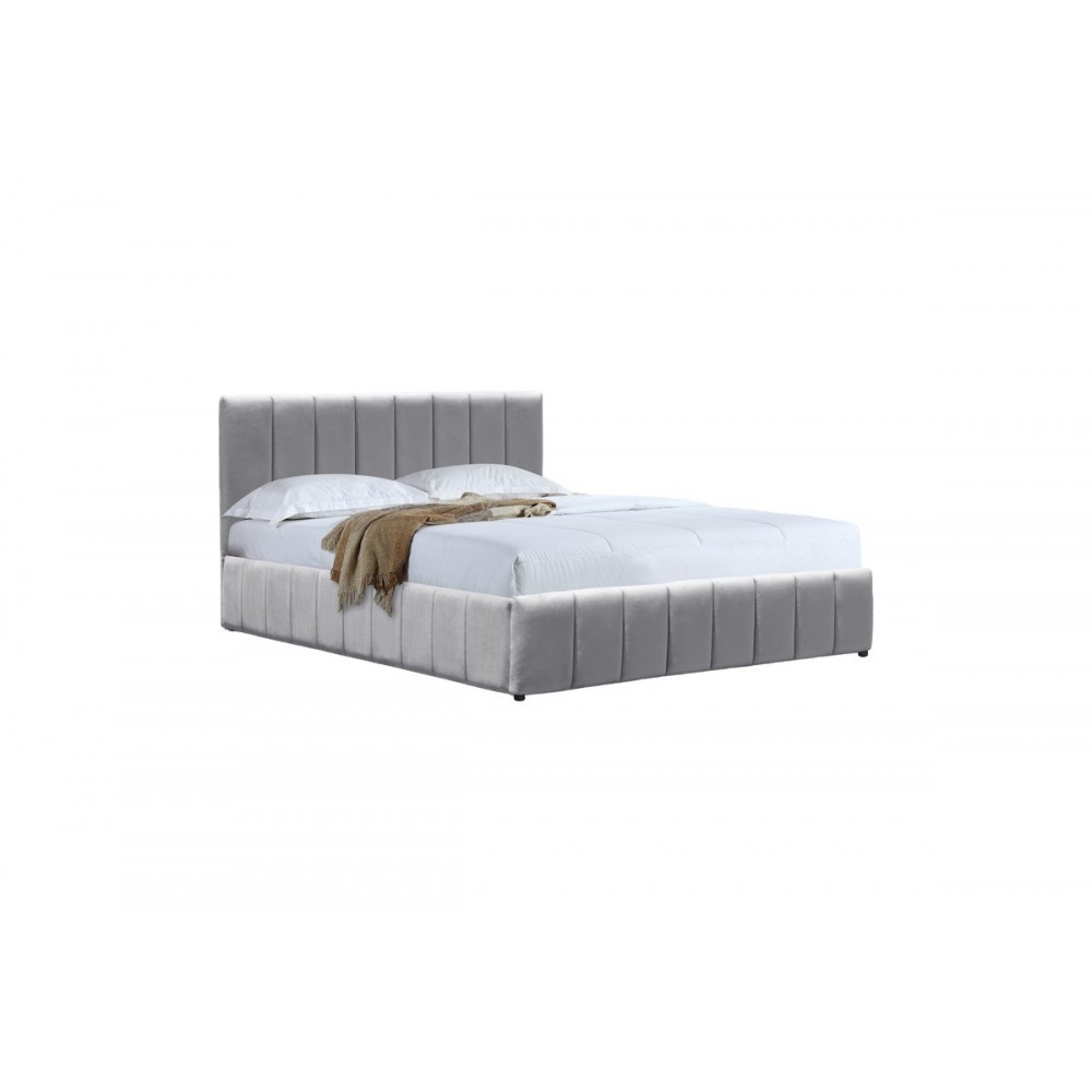 Κρεβάτι "SNUGGLE" από βελούδο σε χρώμα γκρι 168x212x100