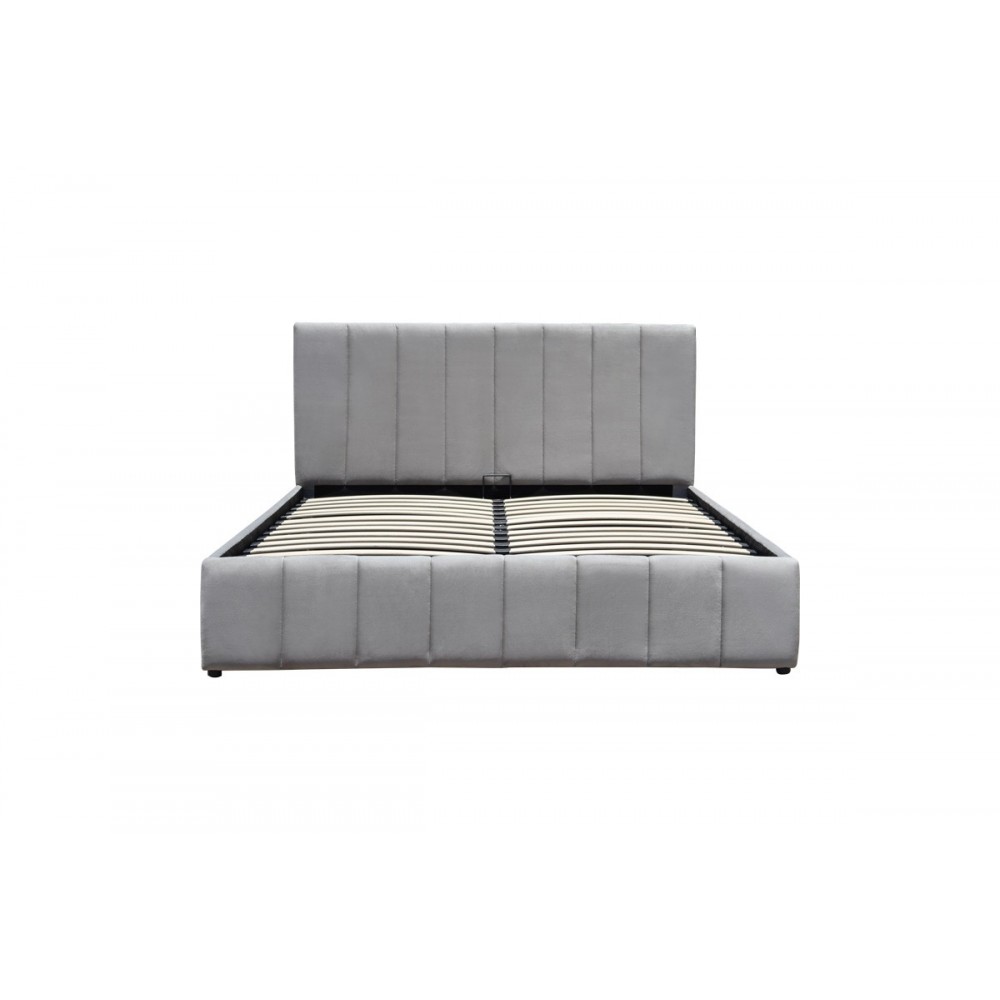 Κρεβάτι "SNUGGLE" από βελούδο σε χρώμα γκρι 168x212x100