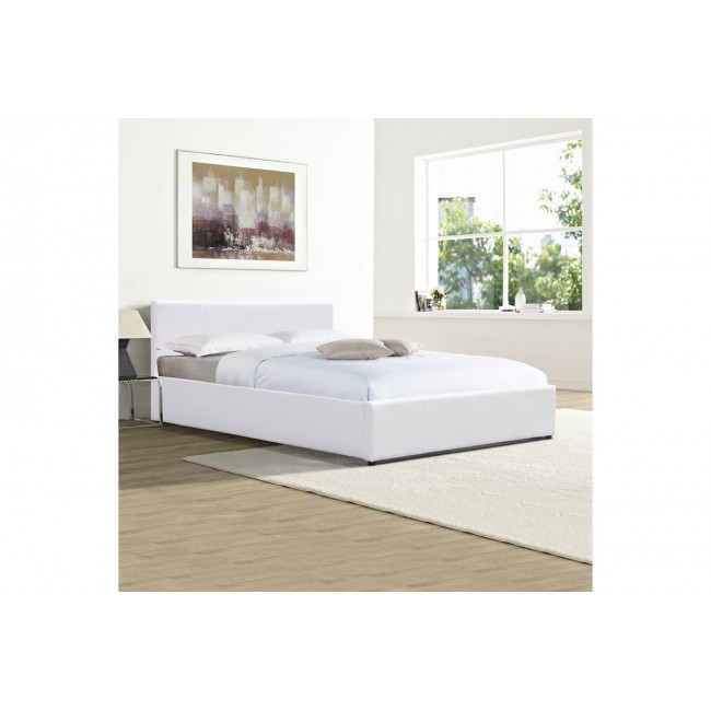 Κρεβάτι "DELLIA" από pu σε χρώμα λευκό 157x214x83