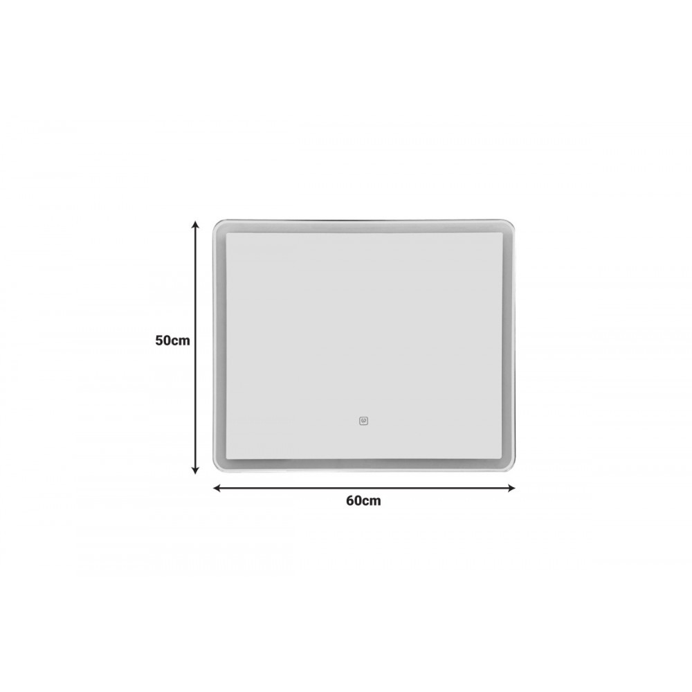 Καθρέπτης "QUADROU" led από pp/αλουμίνιο 60x3x50