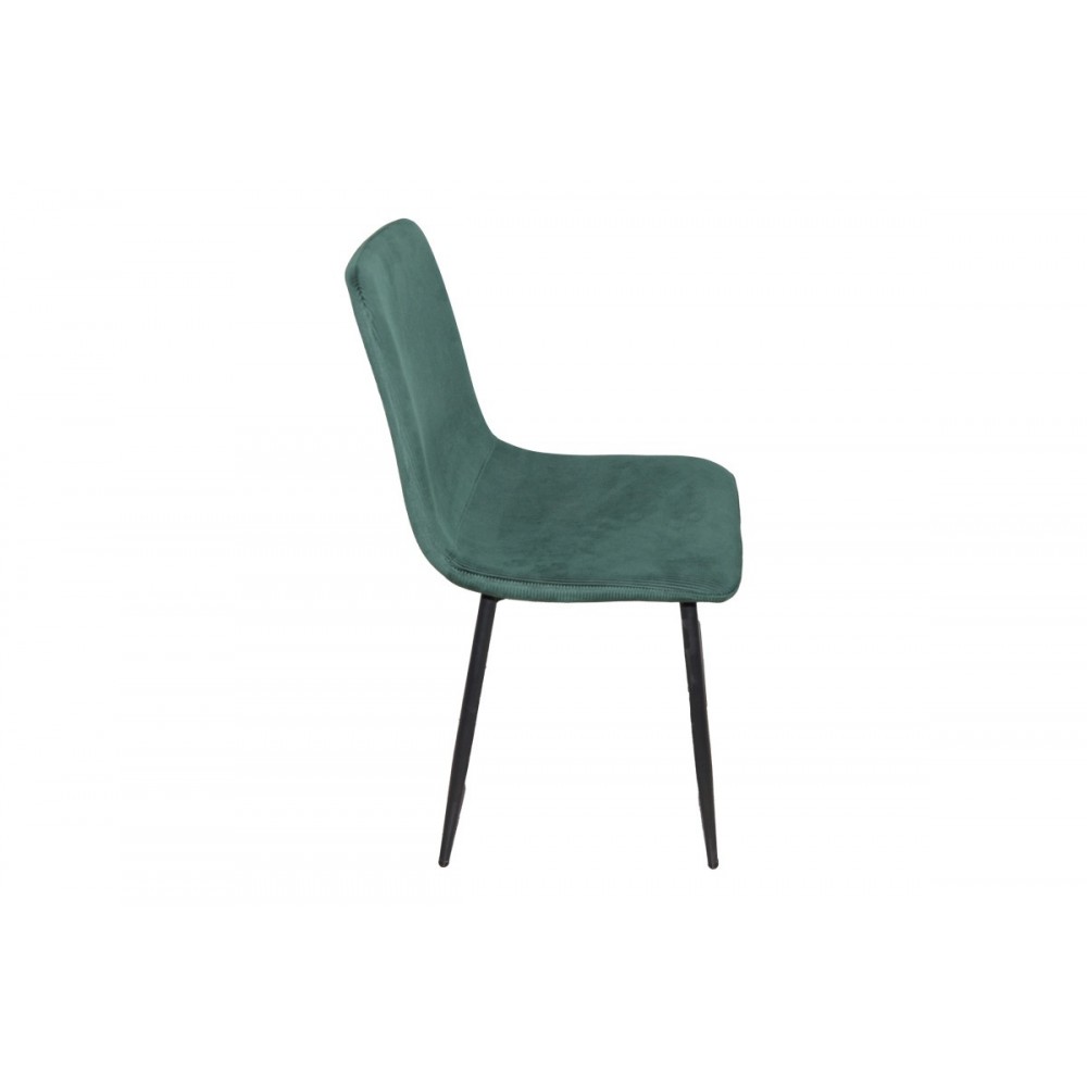 Τραπεζαρία 5τμχ "BALOU-GRATO" από mdf/ύφασμα σε χρώμα μαύρο/κυπαρισσί Φ120x73